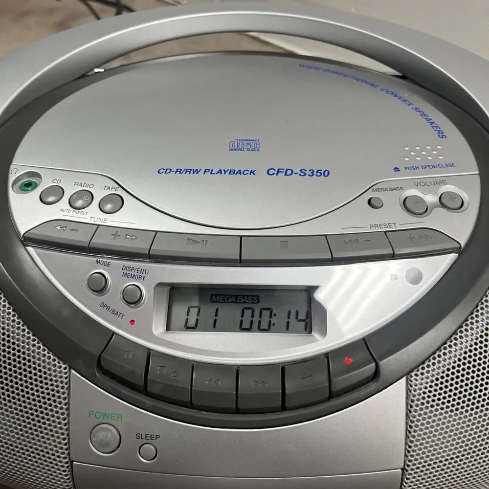 Sony CFD-S350 CD Radio Cassette Boombox Stereo Vintage Open Box No Remote